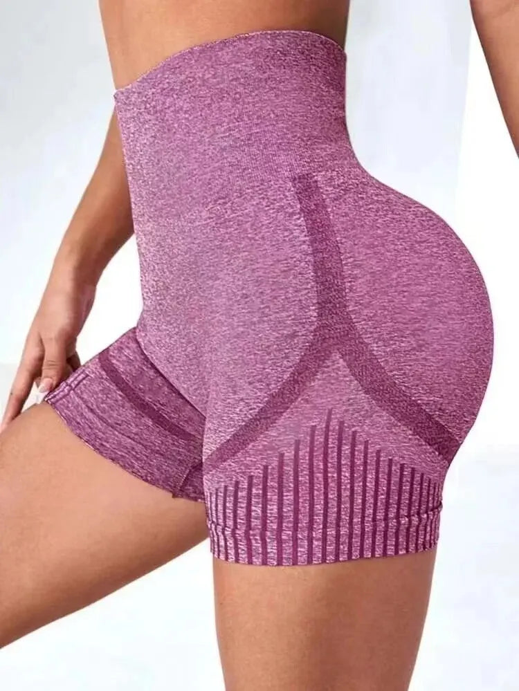 Calções Fitness Sem Costuras Cintura Alta e Efeito Push-Up