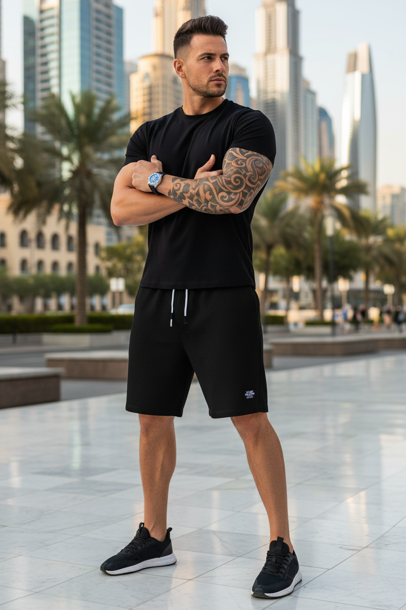 Shorts Pretos - Dubai - Braços Cruzados