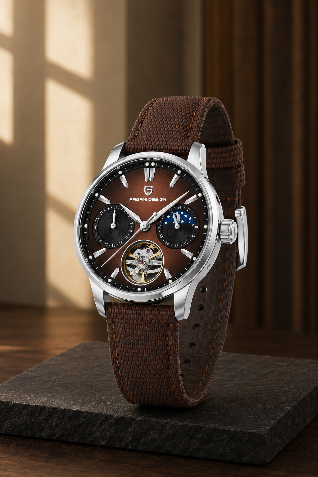 Relógio Pagani Design Automatic | Safira & Open Heart