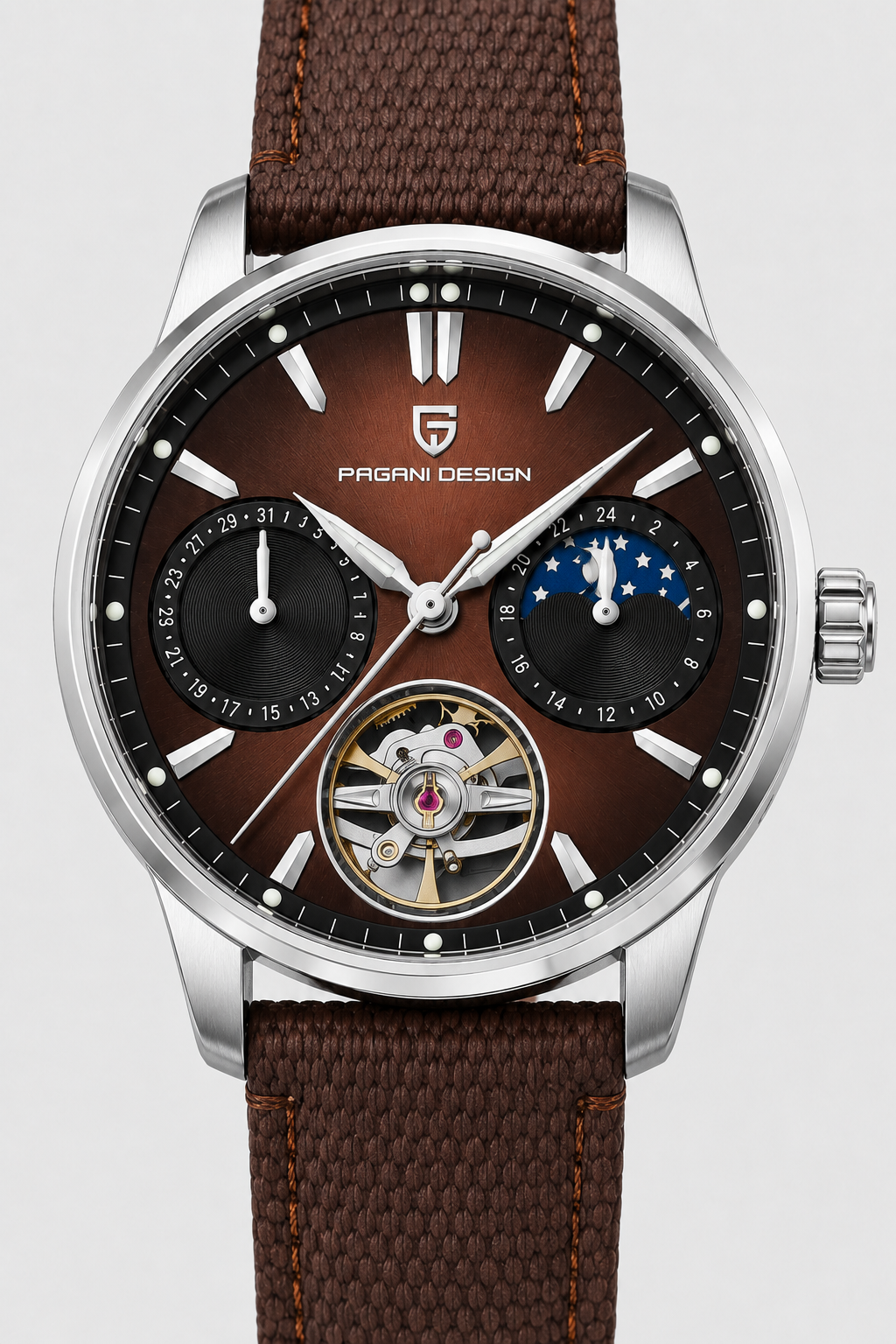 Relógio Pagani Design Automatic | Safira & Open Heart