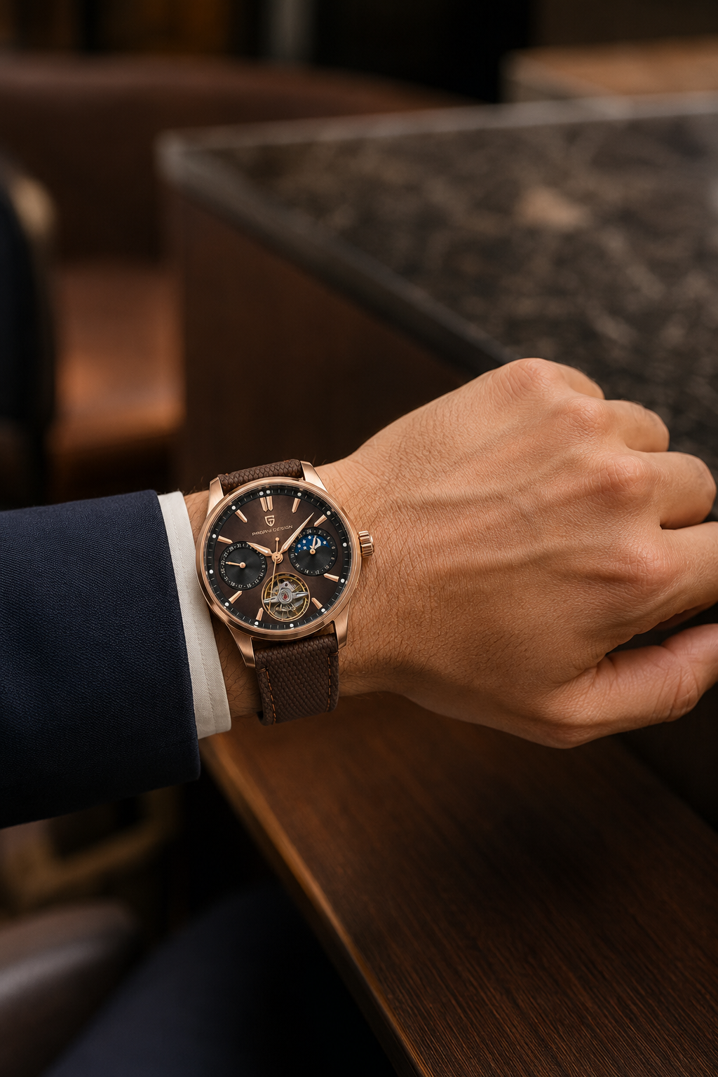 Relógio Pagani Design Automatic | Safira & Open Heart