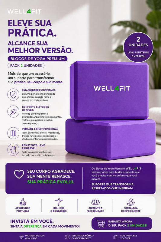 Blocos de Yoga Premium Pack 2 Unidades