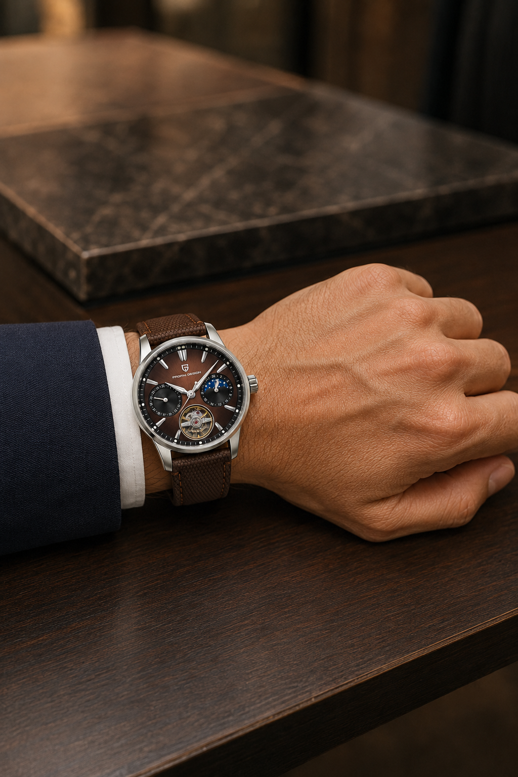 Relógio Pagani Design Automatic | Safira & Open Heart