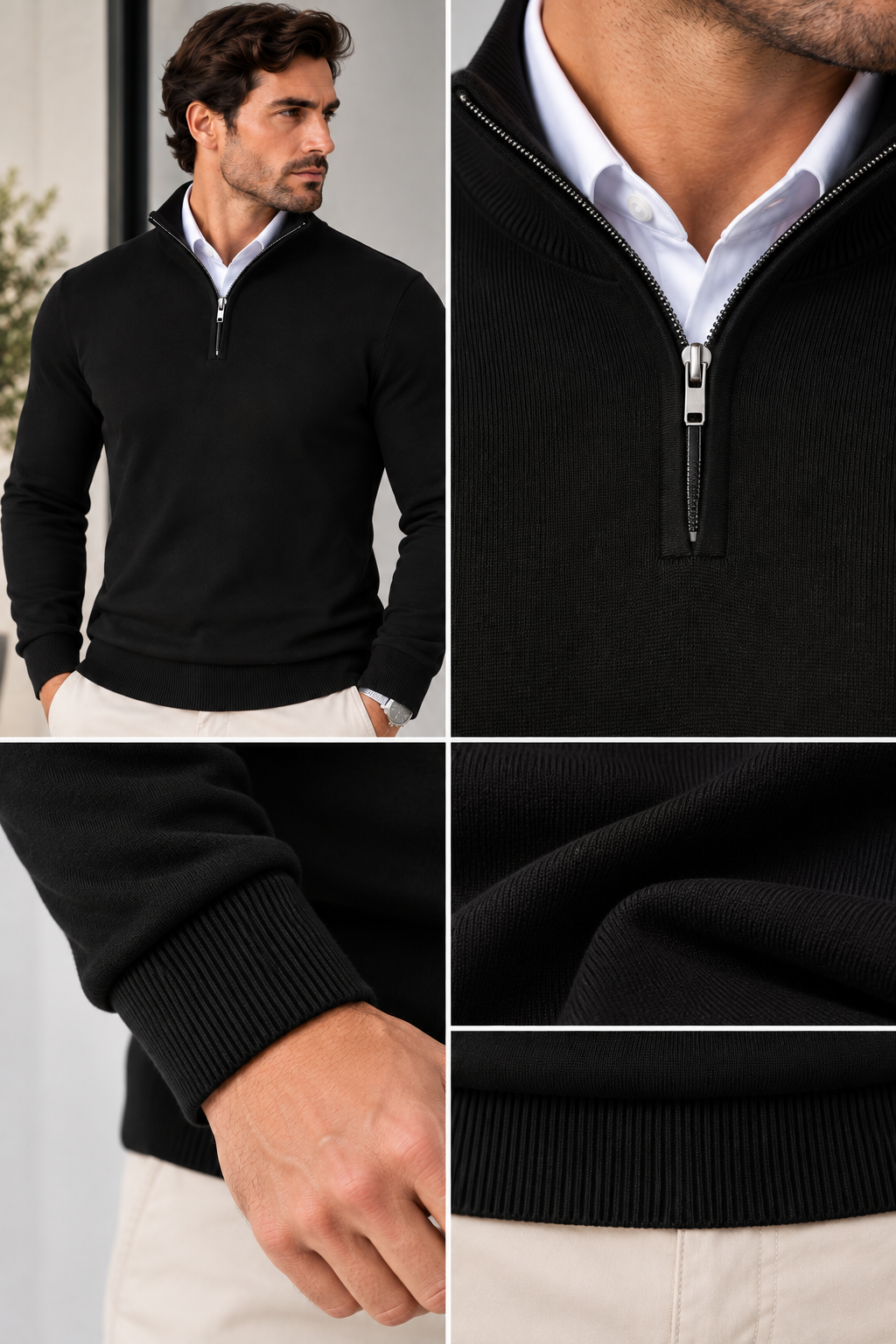 Camisola Signature Half-Zip Homem | WELL4FIT