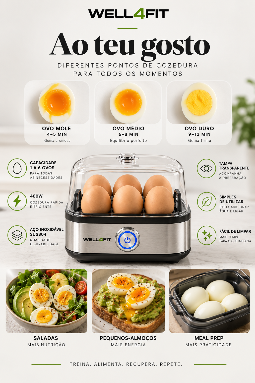EggFit Pro | Cozedor de Ovos 400W