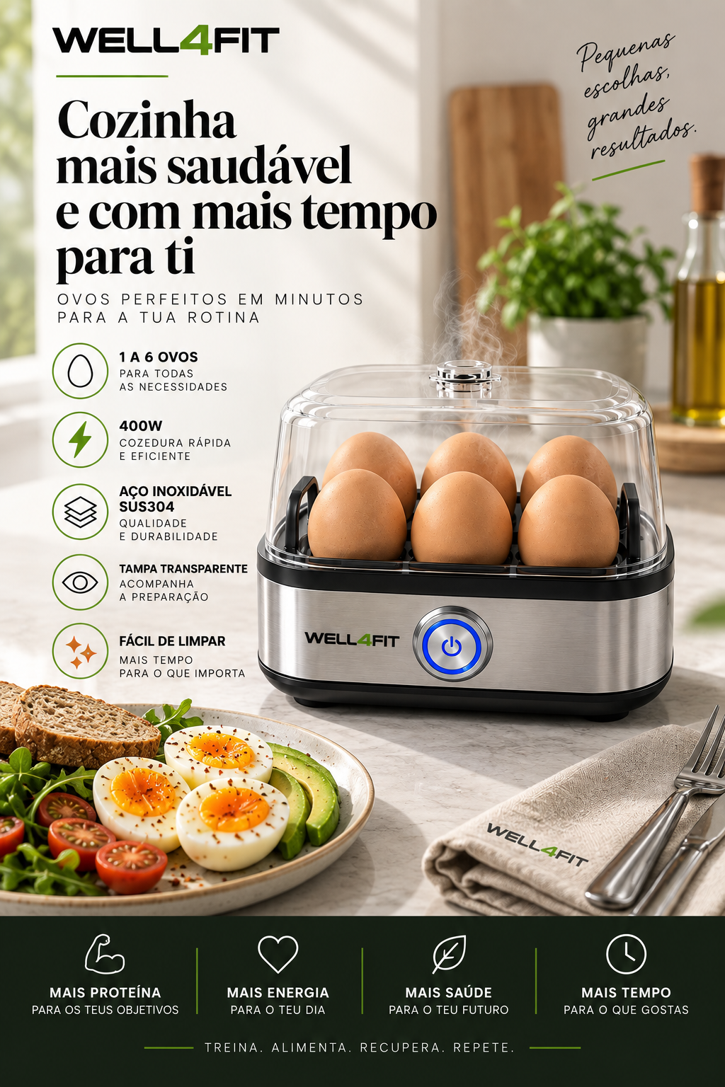 EggFit Pro | Cozedor de Ovos 400W