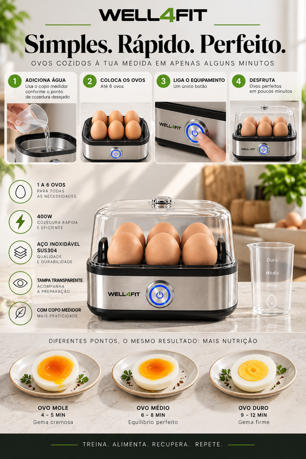 EggFit Pro | Cozedor de Ovos 400W