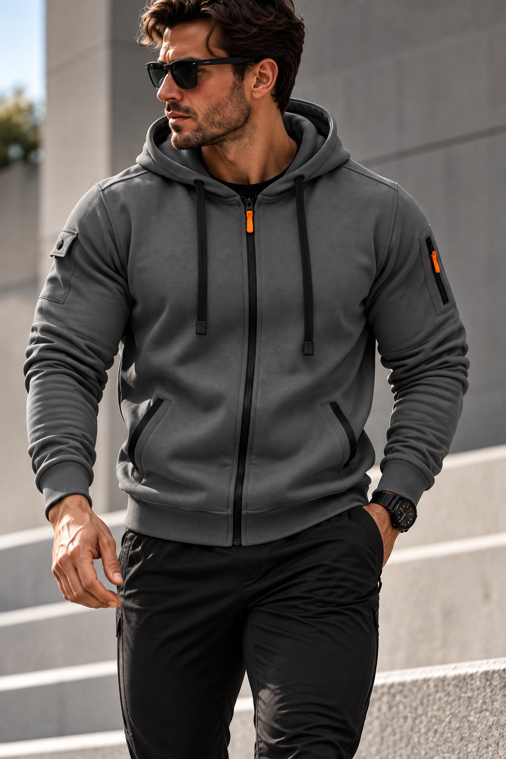 Hoodie Urban Zip Homem | WELL4FIT