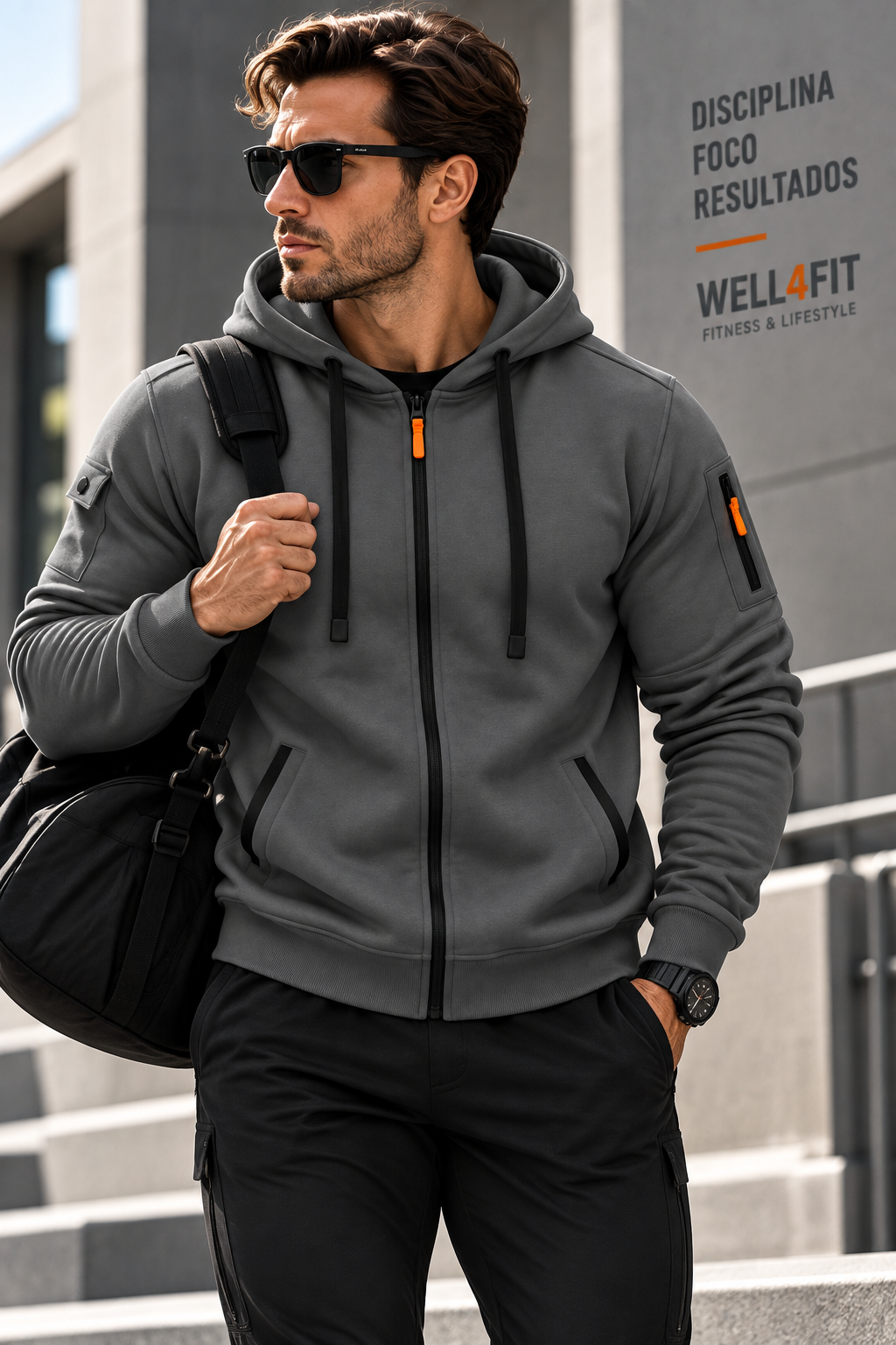 Hoodie Urban Zip Homem | WELL4FIT