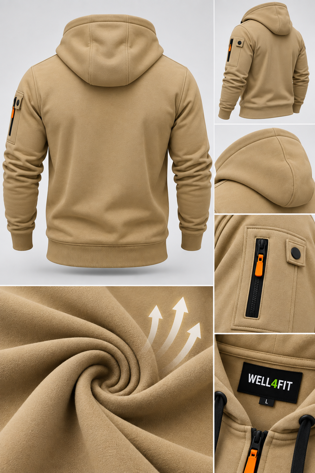 Hoodie Urban Zip Homem | WELL4FIT