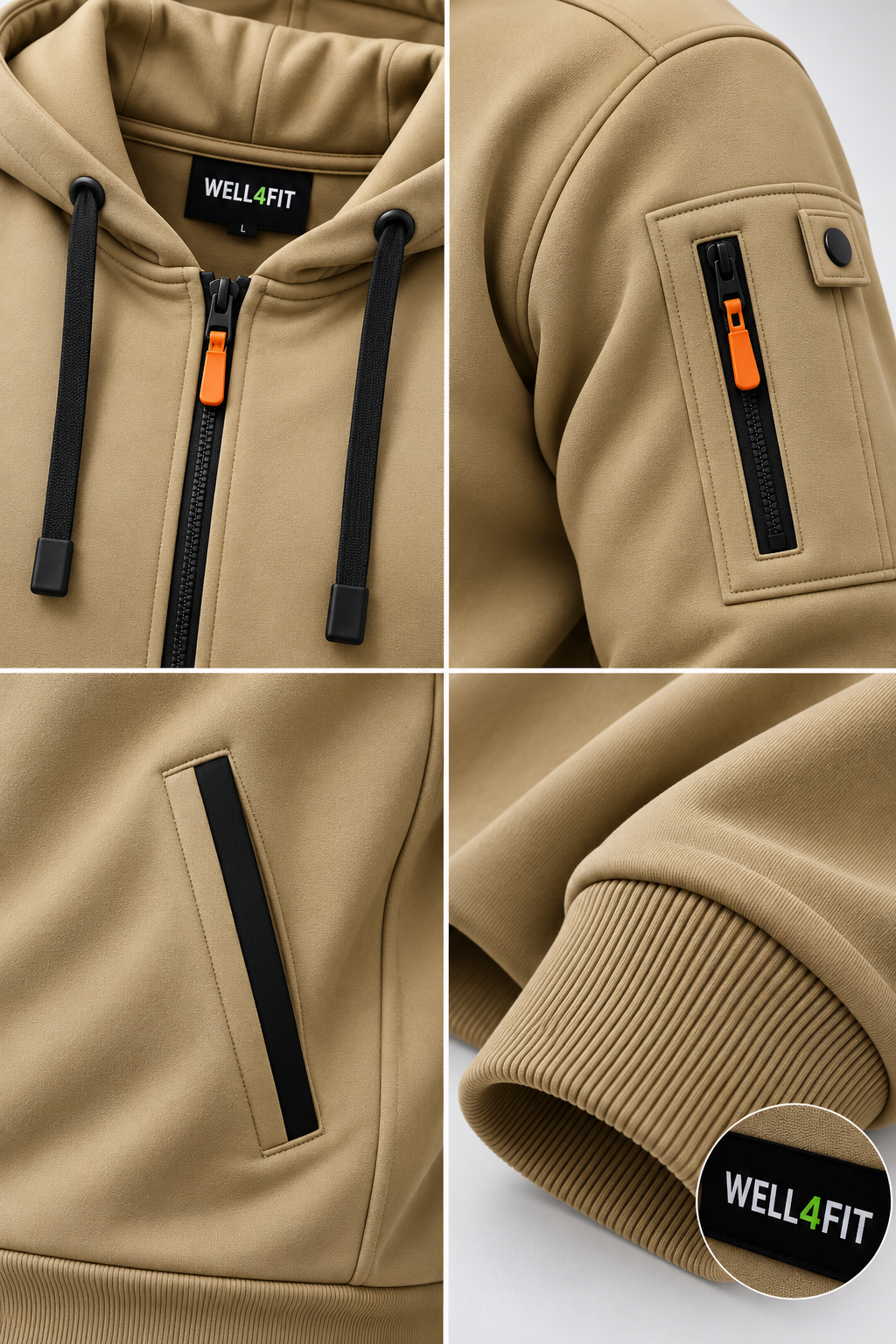 Hoodie Urban Zip Homem | WELL4FIT