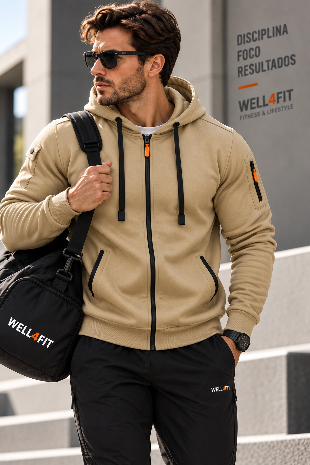Hoodie Urban Zip Homem | WELL4FIT