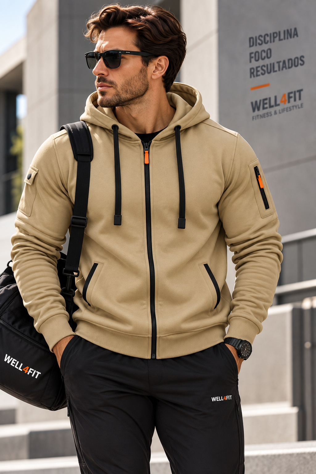 Hoodie Urban Zip Homem | WELL4FIT