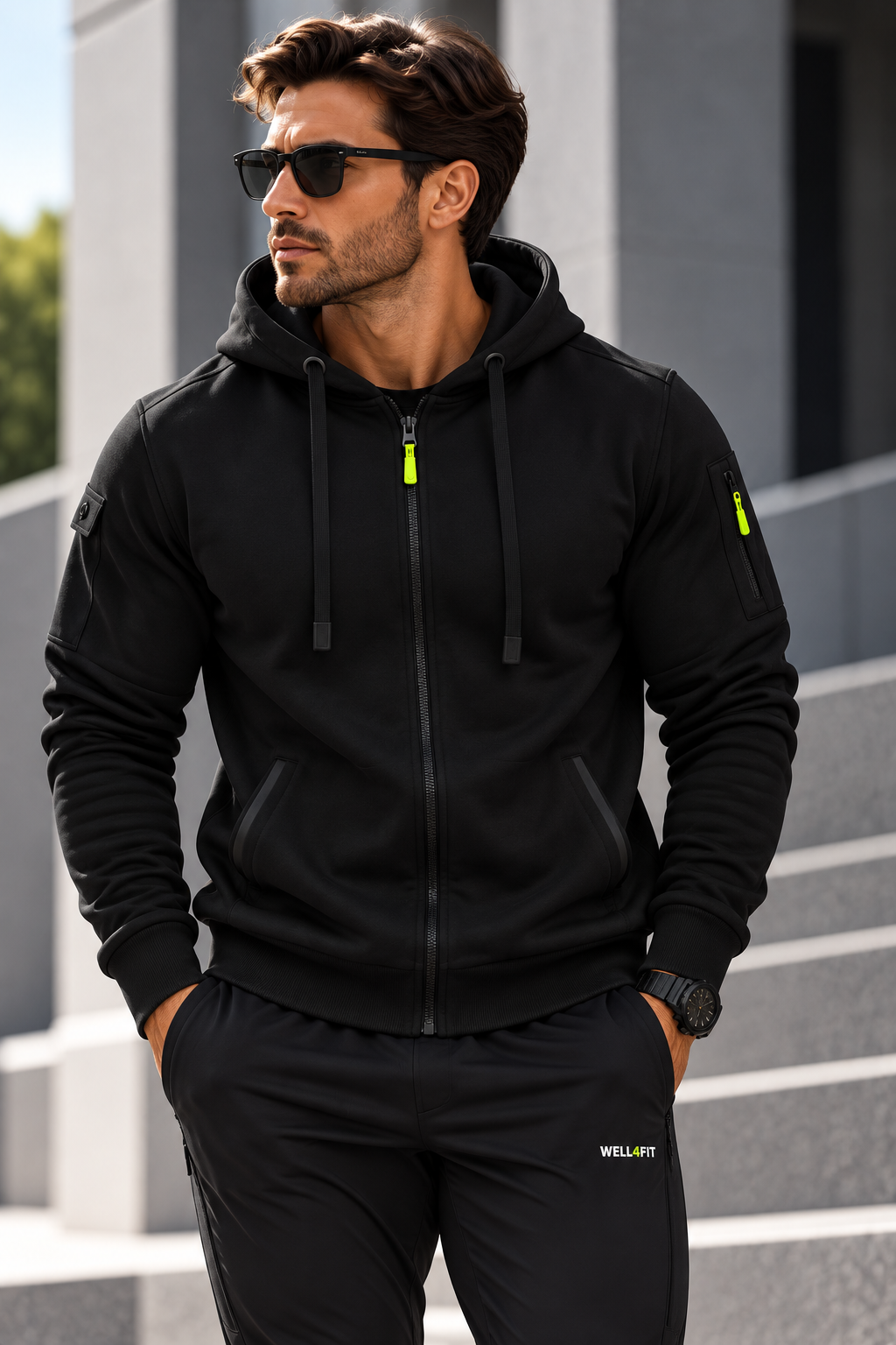 Hoodie Urban Zip Homem | WELL4FIT