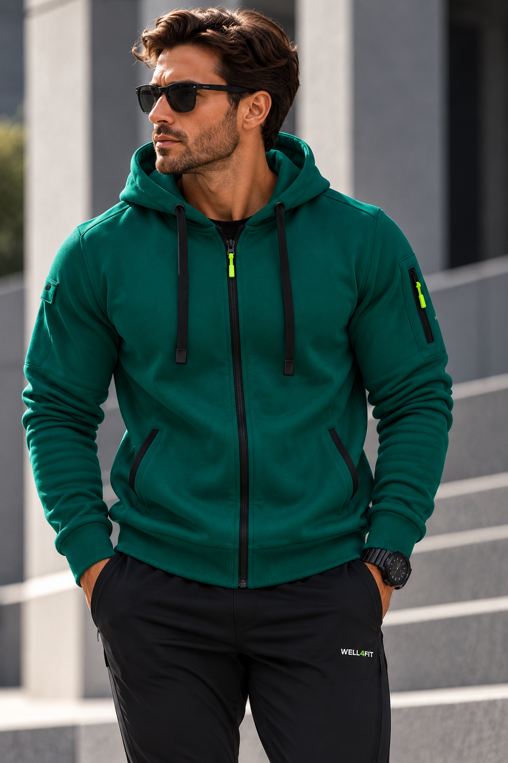 Hoodie Urban Zip Homem | WELL4FIT
