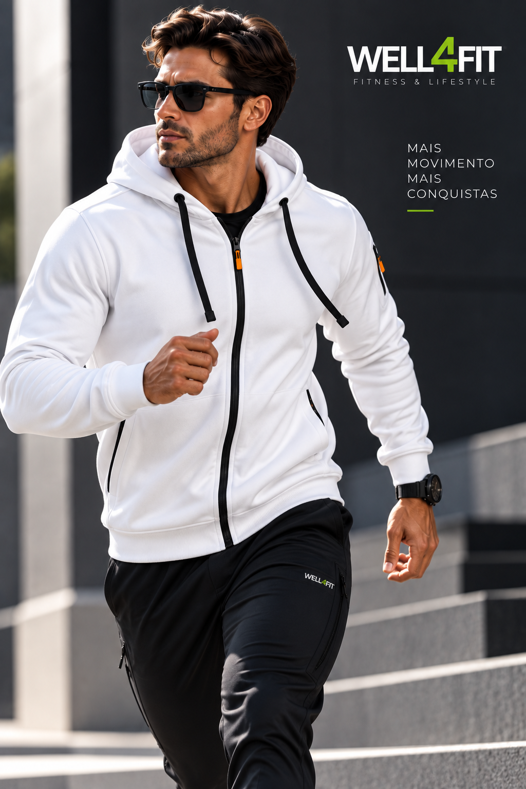 Hoodie Urban Zip Homem | WELL4FIT