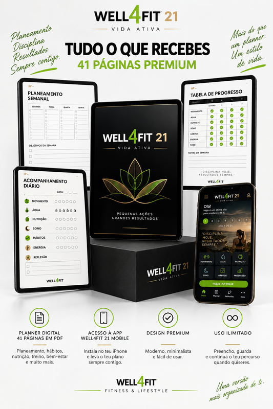 WELL4FIT 21 | App Mobile + Planner Digital