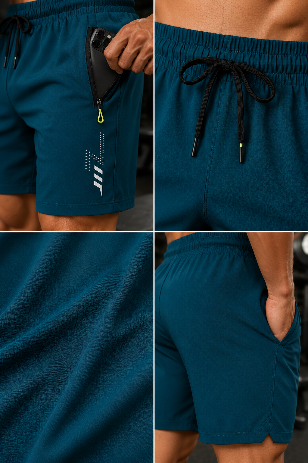 Calções Fitness Masculinos DryFit Pro | Secagem Rápida | WELL4FIT