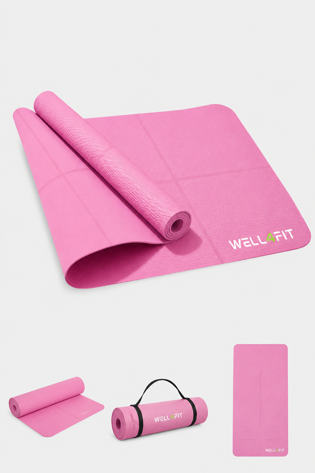 Tapete de Yoga Dobrável WELL4FIT Ideal para Yoga, Pilates e Fitness