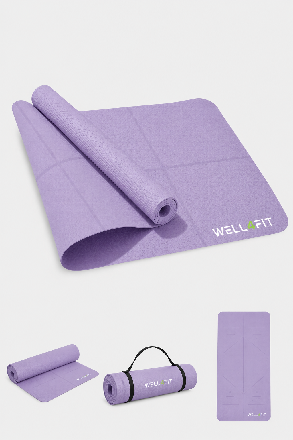 Tapete de Yoga Dobrável WELL4FIT Ideal para Yoga, Pilates e Fitness