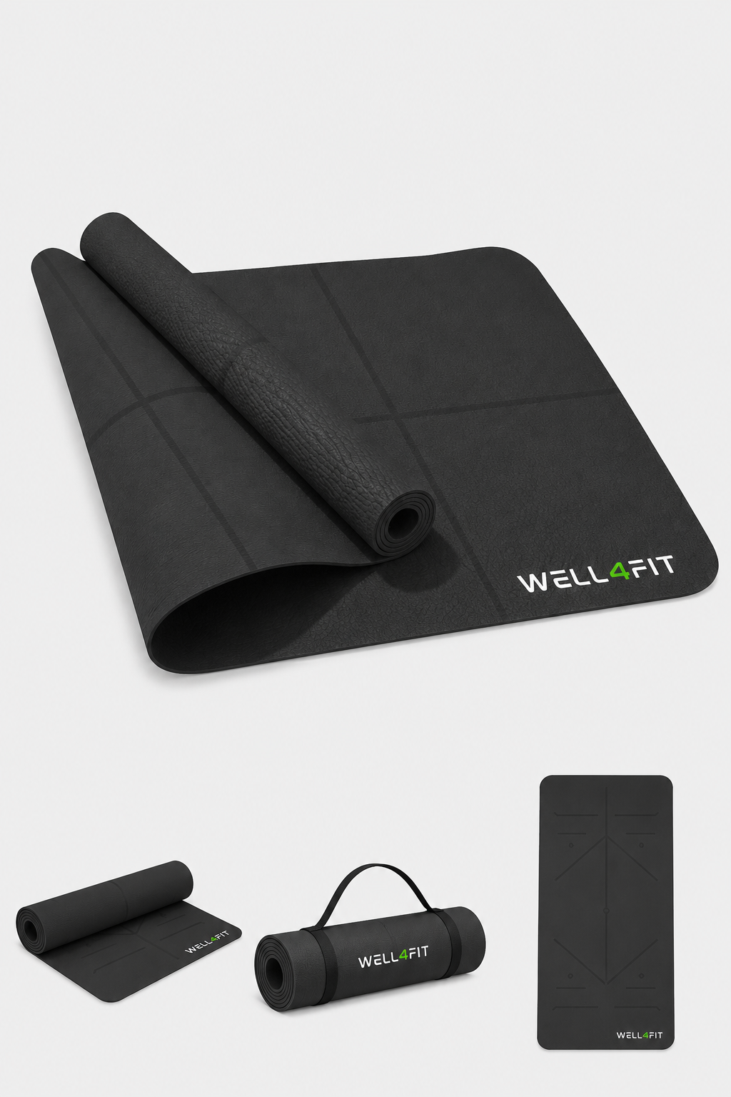 Tapete de Yoga Dobrável WELL4FIT Ideal para Yoga, Pilates e Fitness