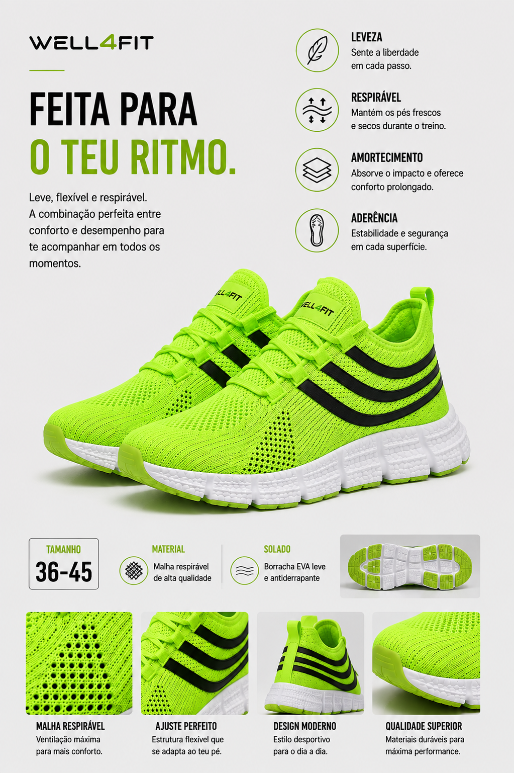 Sapatilhas Active Flex | Leves & Respiráveis