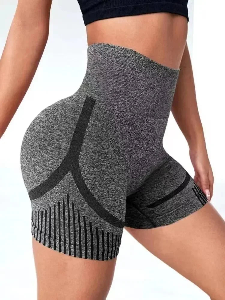Calções Fitness Sem Costuras Cintura Alta e Efeito Push-Up