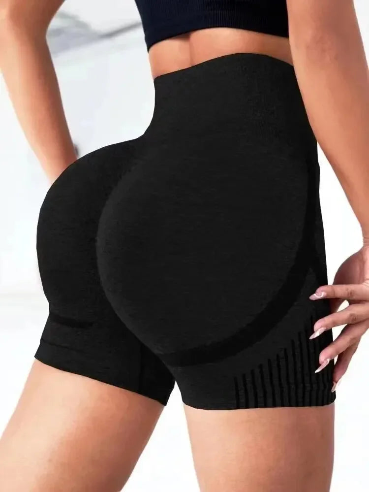 Calções Fitness Sem Costuras Cintura Alta e Efeito Push-Up