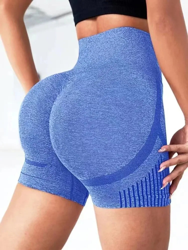 Calções Fitness Sem Costuras Cintura Alta e Efeito Push-Up
