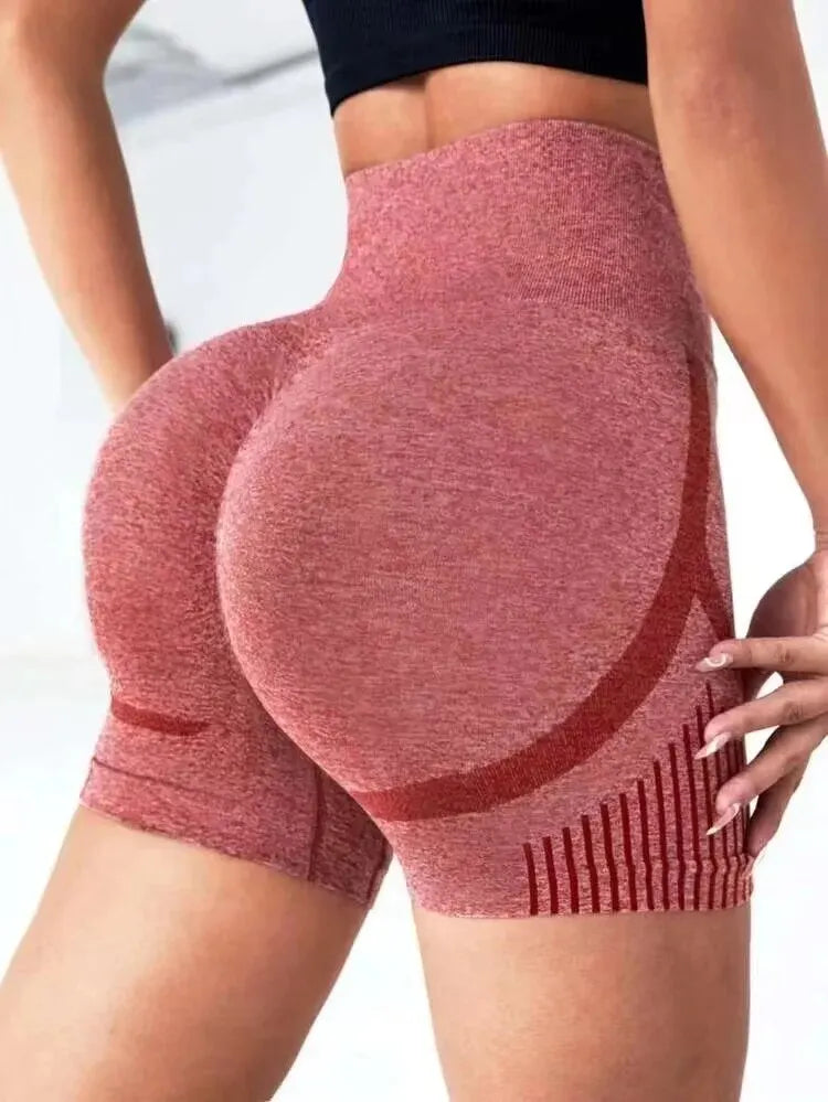 Calções Fitness Sem Costuras Cintura Alta e Efeito Push-Up