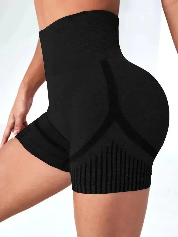 Calções Fitness Sem Costuras Cintura Alta e Efeito Push-Up