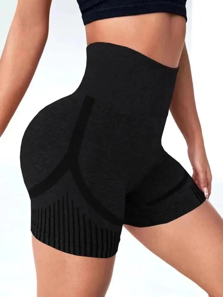 Calções Fitness Sem Costuras Cintura Alta e Efeito Push-Up