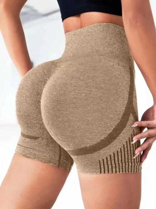 Calções Fitness Sem Costuras Cintura Alta e Efeito Push-Up