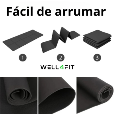 Tapete de Yoga EVA 4mm Antiderrapante para Fitness, Pilates & Ginástica