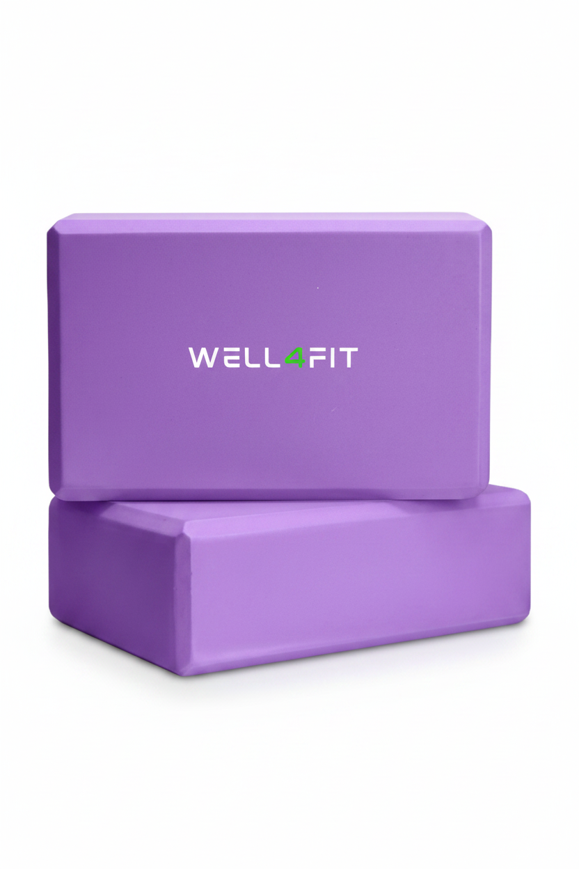 Blocos Yoga Roxo - Close-up Logo WELL4FIT