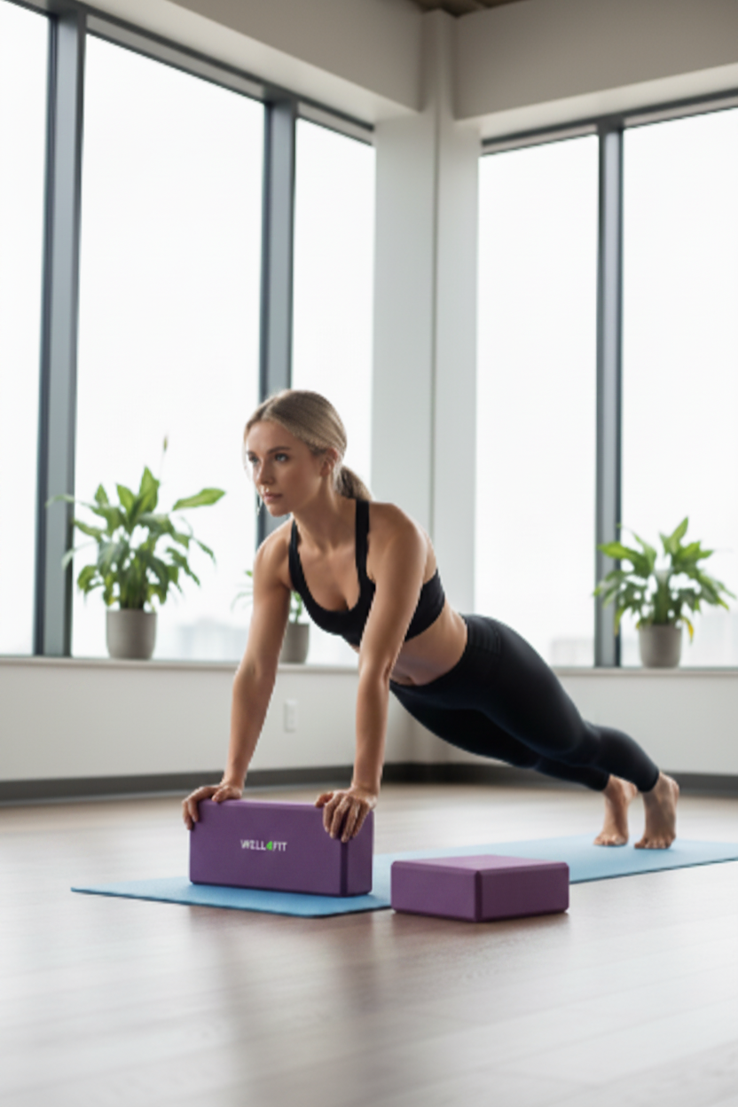 Blocos Yoga Roxo - Modelo Loura Estúdio