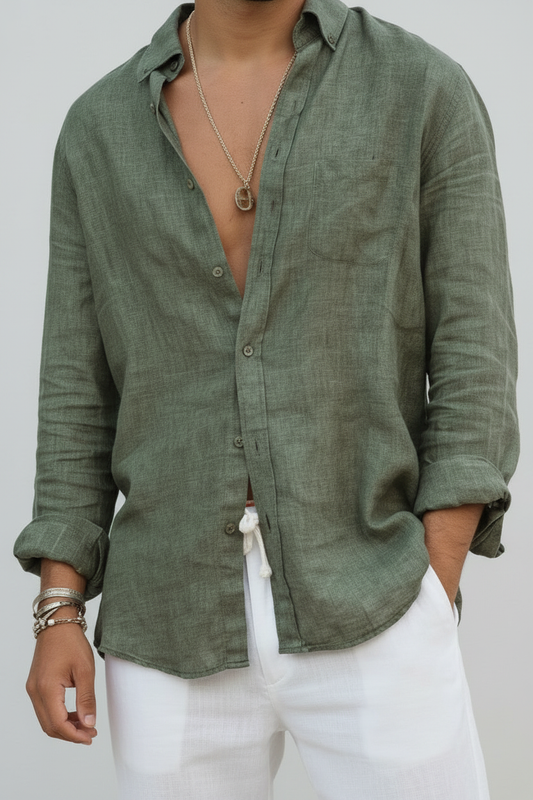Camisa Verde - Close Up Meio Corpo
