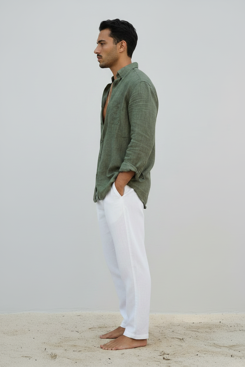 Camisa Verde - Pose Lateral