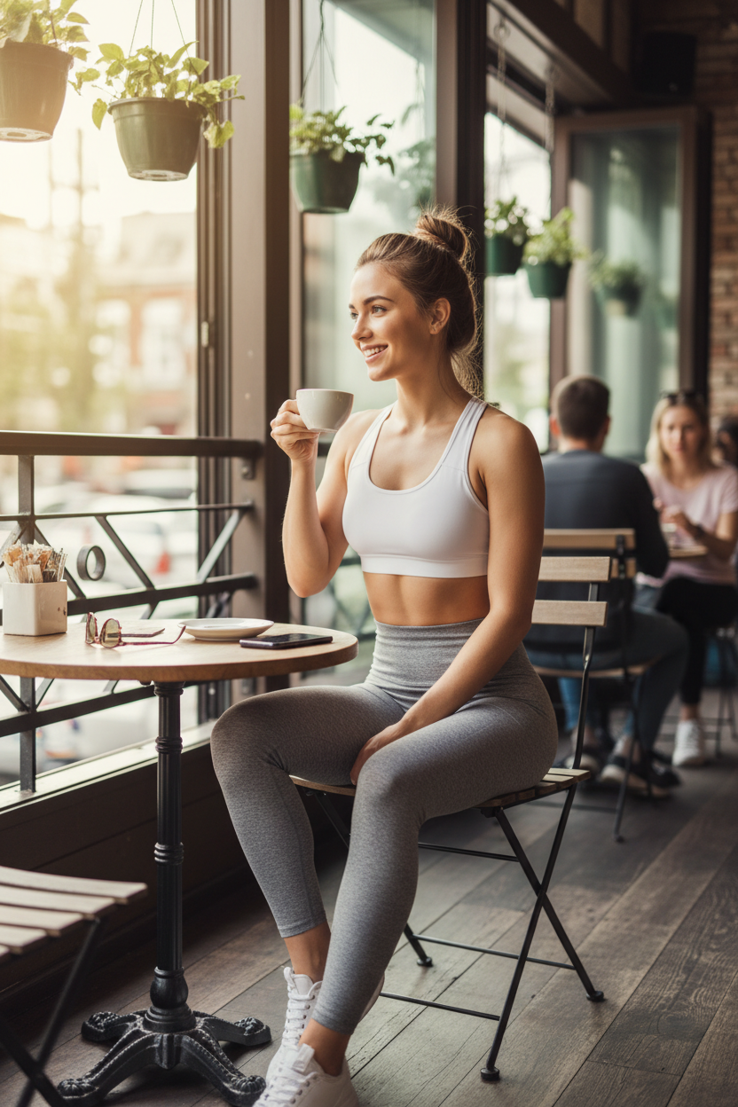 Lifestyle - Leggings Cinzentas Café