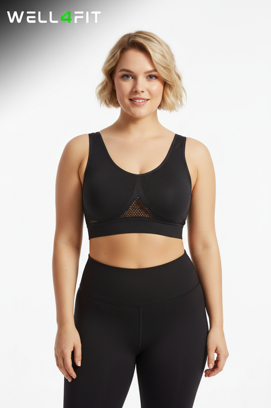 Sports Bra Preta - Modelo Frente