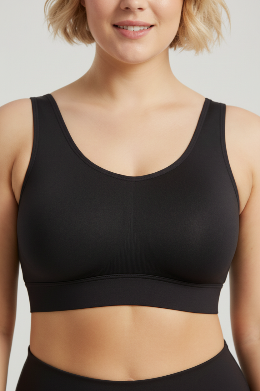 Sports Bra Preto - Close-up Peito